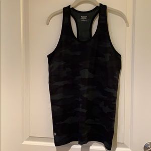 Athleta Racerback Black / Grey Camo Tank Top